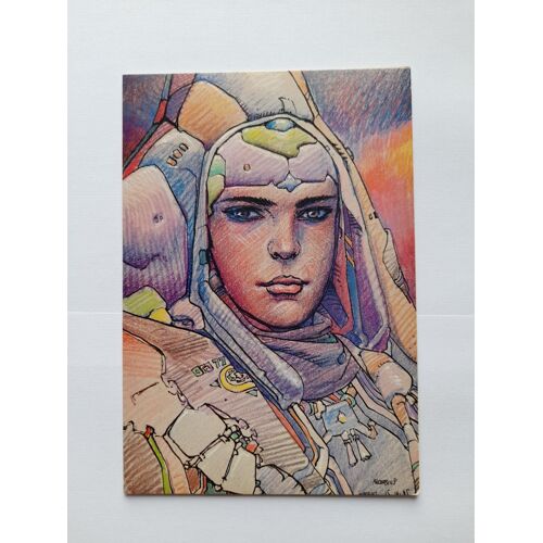 Moebius - 1986 - Carte Postale Couleur Double Pliée "Portrait" - Editions Aedena A1-4 - Format : 11,4 Cms * 16,5 Cms