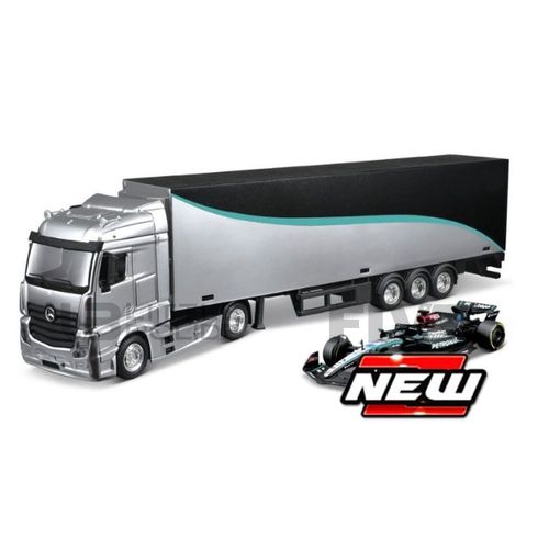 Bburago 1/43 - Mercedes-Benz Actros Cab Mercedes-Amg F1 + W15 - 2024 (G. Russell) 38402-Bburago