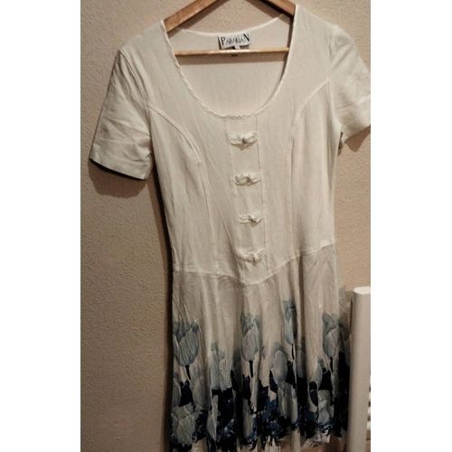 Grande Robe Fleurie Manches Courtes - Taille L - Marque Didier Parakian