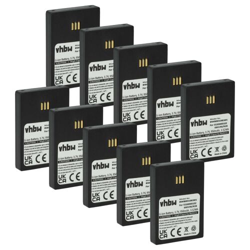 vhbw 10x Batterie remplacement pour Avaya 660190/R2B, 0486515, 660190/R1A pour téléphone fixe sans fil (950mAh, 3,7V, Li-ion) noir