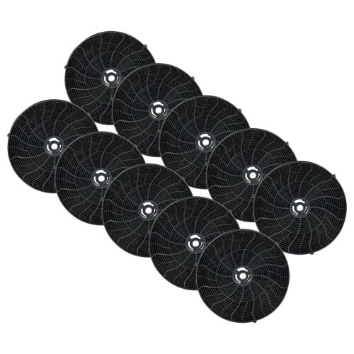 vhbw 10x Filtres à charbon actif compatible avec Bauknecht DCT 7390 IN, DCT 7360 IN, DBTRI 9110 IXL, DWER 2780 ES, DNV 5390 IN hotte aspirante