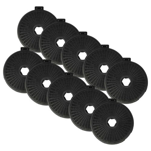 vhbw 10x Filtres à charbon actif compatible avec Teka DSH 685, DSH 785, DPL 1185 ISLAND, DSH 985, DPL90, DSS 785, DS90 hotte aspirante - 20 cm