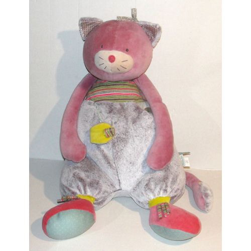 chat moulin roty géant collection les pachats doudou peluche 65 cm