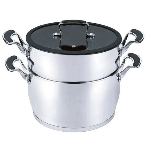 Couscoussier - Royal Swiss - 6 Litres - Acier Inoxydable - Revêtement Intérieur Pierre - Tous Feux