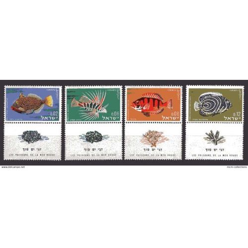 Israel 1963 Les Poissons De La Mer Rouge Serie Complete Neuf** Yvert N° 242-45 -
