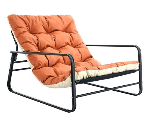 Chaise De Jardin Et Intérieur Homemiyn - Confort Ergonomique Et Couleur Orange Vibrante