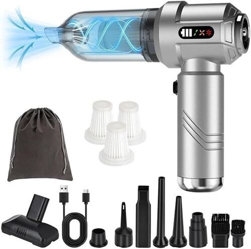 Edteanu Aspirateur à Main,22000Pa Aspirateur Voiture Puissan,3 Vitesses 6000mAh Batterie Aspirateur de Voiture sans Fil avec Moteur sans Balais, pour Voiture Animaux Maison Car