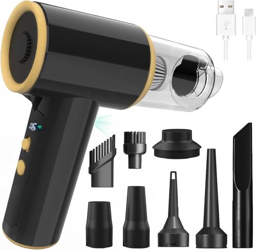 Aspirateur Voiture Puissant sans Fil 18000PA, Aspirateur à Main Mini, Aspirer, Souffler, Gonfler en 1, Moteur sans Balais à Grande Vitesse, pour Maison,Voiture,Bureau,Camping