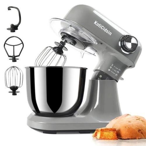 KotiCidsin Robot Patissier 1500W, 12+P Vitesses Robot Cuisine avec Bol 5.5L, Fouet, Batteur, Crochet
