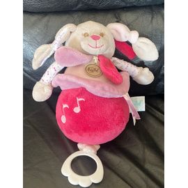 PELUCHE MUSICALE CÉLESTINE LAPIN DOUDOU ET COMPAGNIE BOITE À MUSIQUE 20 CM