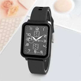 2025 Nouvelle Mode Montres De Marque Sports Square Montre À Quartz Pour Femme Bracelet En Silicone De Sécurité Robe Cadeau Horloge Montres-Bracelets Black