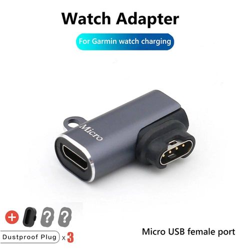 Adaptateur Portable De Chargement De Type C/Micro Usb/Ios, Pour Garmin Fenix 7 7s 7x 6 6s 6x 5 5s 5x Venu 2 2s, Convertisseur De Chargeur De Montre Intelligente Micro Usb Side Bend