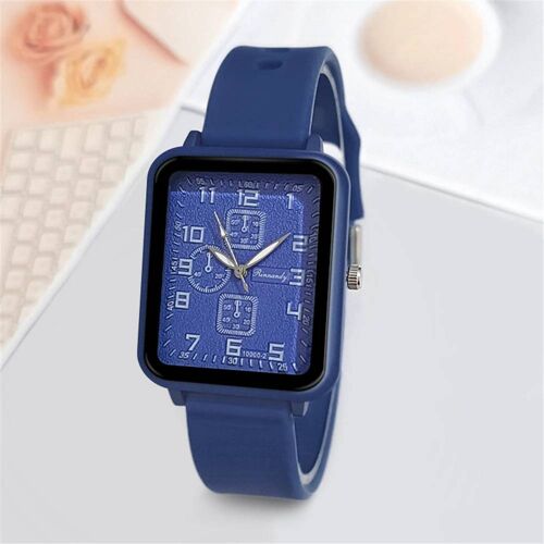 2025 Nouvelle Mode Montres De Marque Sports Square Montre À Quartz Pour Femme Bracelet En Silicone De Sécurité Robe Cadeau Horloge Montres-Bracelets Blue