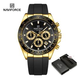 Nf8054 Montres Es Pour Hommes Bracelet En Silicone Sport Décontracté Chronographe Lumineux Montre-Bracelet Relogio Masculino Cadeau Masculin Gbb-Box