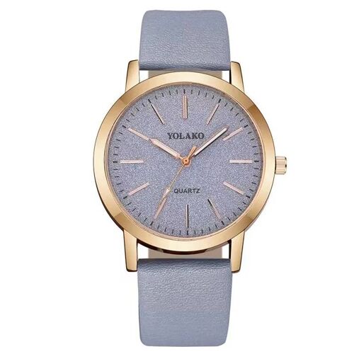 Nouvelles Femmes Simples Montres Design De Luxe Montre En Cuir Montre-Bracelet À Quartz Femmes Petit Cadran Rond Horloge Bleu