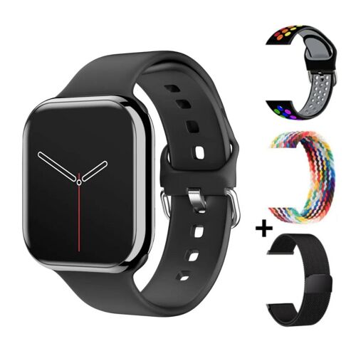 2025 série 10 montre 10 GPS montre intelligente mémoire musique vidéo Bluetooth appel fréquence cardiaque étanche NFC Smartwatch pour Android IOS Black add 3 Strap