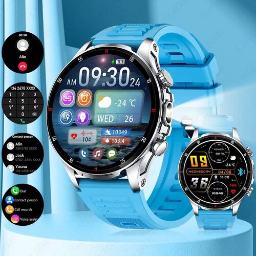 2025 nouveau pour XIAOMI hommes montre intelligente lampe de poche LED BT appel étanche fréquence cardiaque sommeil surveillance de la santé Fitness montre podomètre Blue