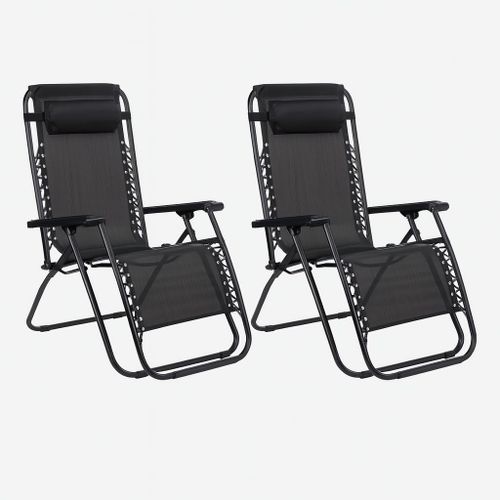 Kinzo Lot De 2 Chaises Longues Jardin Extérieur ¿ Chaise Pliante ¿ Fauteuil Pliant ¿ Chaise Longue ¿ Chaise De Jardin ¿ Chaise Camping ¿ Chaise Pliante Extérieur ¿ 93x67x107 Cm