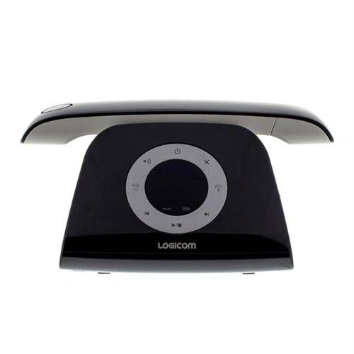 Téléphone sans fil Logicom Telephone fixe design retro repondeur Noir