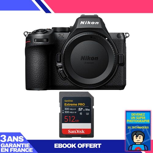 Boitier Nikon Z5 II + 1 SanDisk 512GB Extreme PRO UHS-II SDXC + Ebook 'Devenez Un Super Photographe'
