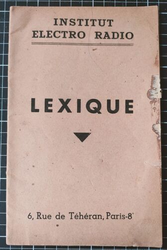 Institut Electro Radio Lexique 1943