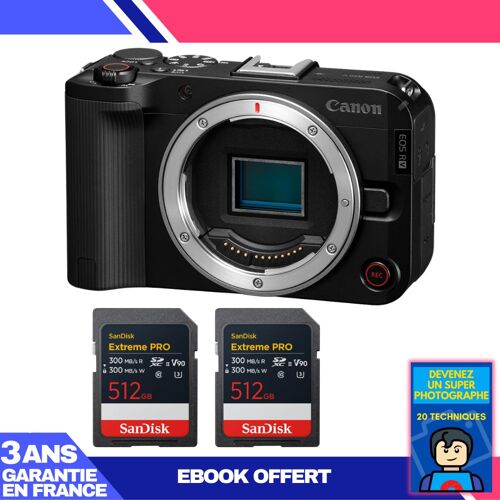 Boitier Canon EOS R50 V + 2 SanDisk 512GB Extreme PRO UHS-II SDXC + Ebook 'Devenez Un Super Photographe'
