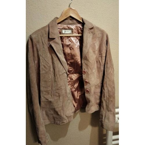 Veste Pour Femme - Marque Burton - Taille 44 - Cuir Et Velours, Doublure Polyester