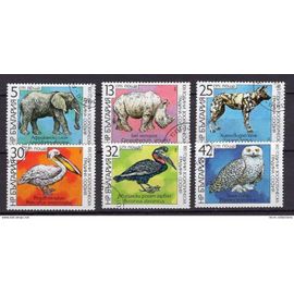 Bulgarie 1988 Les Animaux Du Zoo De Sofia Serie Complete Obliteree  Yvert N° 3168-73