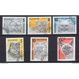 Bulgarie 1989 Animaux Les Chats Serie Complete Obliteree  Yvert N° 3286-91