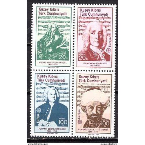 Chypre Turc 1985 Serie Europa Annee Europeenne De La Musique  Yvert N° 151-54 Neuf**