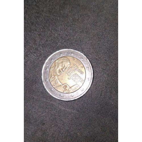 Pièce 2 Euros Collection Rare 2010 70 Ans Appel 18 Juin