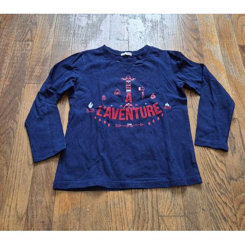 Tshirt Manches Longues Garcon Bleu Imprimé Rouge Du Pareil Au Même Taille 8 Ans