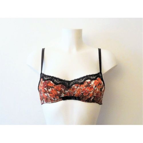 Soutien Gorge/ Brassière À Armatures Marron Orangé Noir-Taille 85b- -Etam