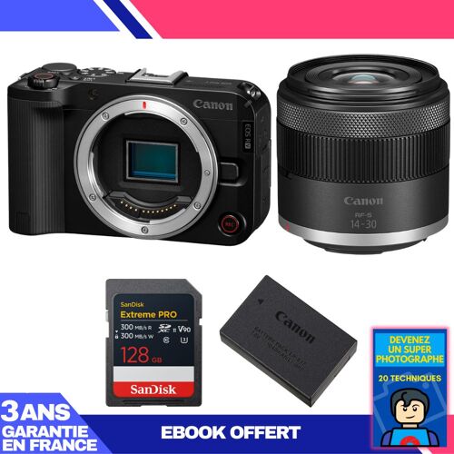 Boitier Canon EOS R50 V + RF-S 14-30mm f/4.5-6.3 IS STM PZ + 1 SanDisk 128GB Extreme PRO UHS-II SDXC + Canon LP-E17 + Ebook 'Devenez Un Super Photographe'