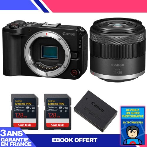 Boitier Canon EOS R50 V + RF-S 14-30mm f/4.5-6.3 IS STM PZ + 2 SanDisk 128GB Extreme PRO UHS-II SDXC + Canon LP-E17 + Ebook 'Devenez Un Super Photographe'