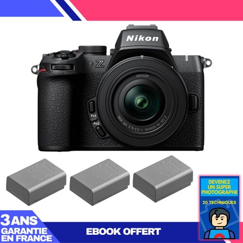 Boitier Nikon Z50 II + 16-50mm f/3.5-6.3 VR + 3 Nikon EN-EL25a + Ebook 'Devenez Un Super Photographe'