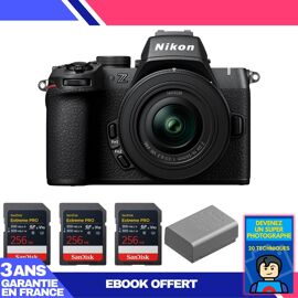 Boitier Nikon Z50 II + 16-50mm f/3.5-6.3 VR + 3 SanDisk 256GB Extreme PRO UHS-II SDXC + Nikon EN-EL25a + Ebook 'Devenez Un Super Photographe'