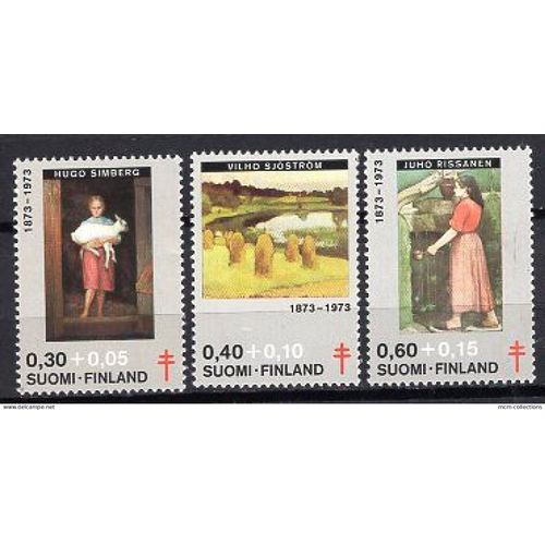 Finlande 1973 Serie Surtaxe Tableaux D'Artistes Peintres  Yvert N° 694-96 Neuf**