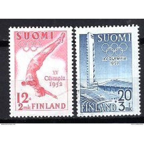 Finlande 1951 Jeux Olympiques D'Elsinki La Paire  Yvert N° 382-83 Neuf**
