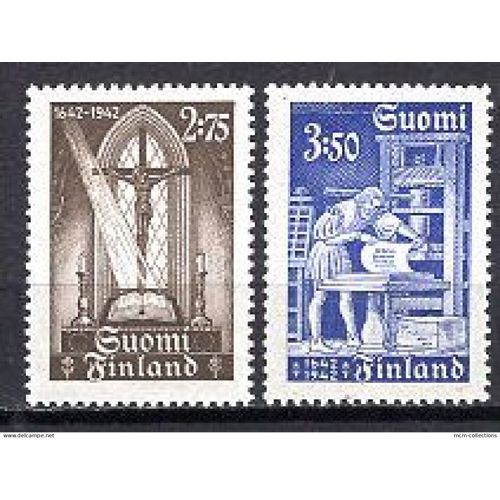 Finlande 1942 Impression De La Bible En Finnois Yvert N° 253-54 Neuf**