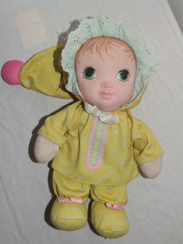POUPEE PLAYSKOOL LES PETITS BONHEURS ANCIEN VINTAGE JAUNE BONNET DE NUIT 30 cm