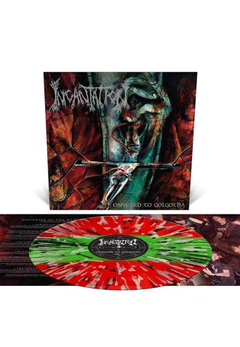 Incantation - Onward To Golgotha Ltd. Blood Red/Emerald Green Tri Stripe W/ Black/White - Splattered Vinyl