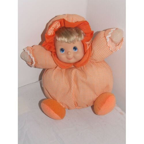 POUPEE BOULE VICHY ORANGE 25 cm