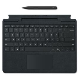 Microsoft Surface Pro Keyboard for Business - Clavier - avec rangement pour stylos - avec pavé tactile, accéléromètre - rétroéclairé - QWERTY - Italien - noir - avec Slim Pen - pour Surface Pro 10 for Business, Pro 8 for Business, Pro 9 for...