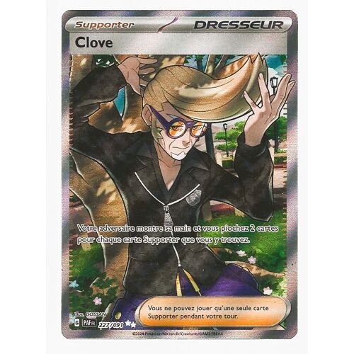 [ Pokémon ] Carte Dresseur Full Art : Clove 227/091 ( Pal Fr / Destinées De Paldea / 2024 / Illustrateur : Gossan )