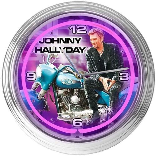 PENDULE NEON JOHNNY HALLYDAY Violet