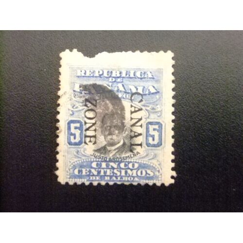 109 Panama Canal Zone 1907 / Justo Arosemena / Yvert 20 Fu Defec.