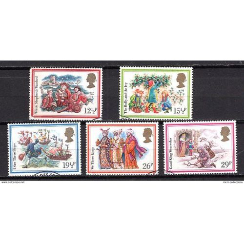 Grande Bretagne 1982 Serie Chants De Noel   Yvert N° 1062-66 Oblitere