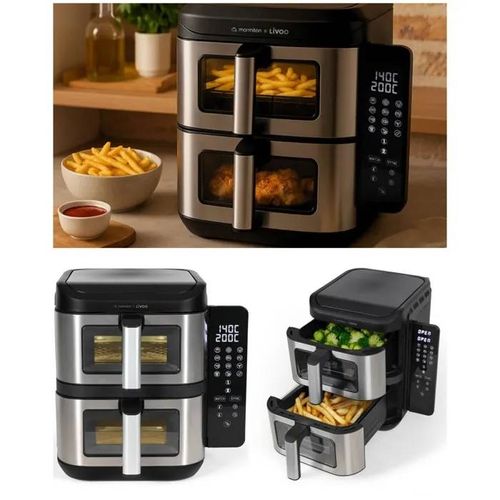 Friteuse Double Numérique - AIR FRYER - 11L - 2800W - 200°C - 12 programmes de cuisson