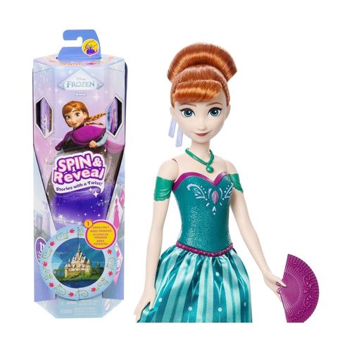 Disney - Poupée surprise Anna Spin & Reveal la reine des neiges
